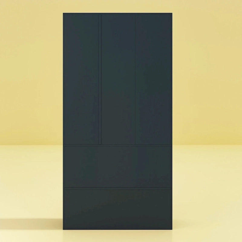 Armadio guardaroba con asta appendiabiti scalabile, specchio salvaspazio