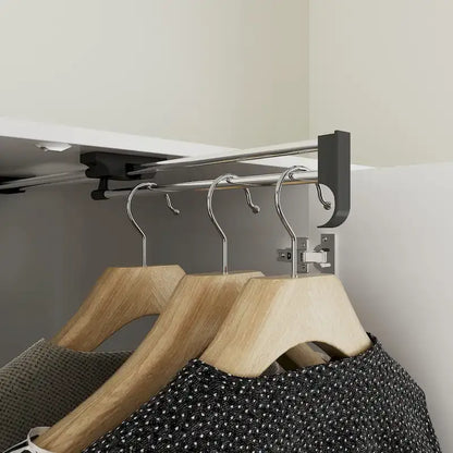 Armadio guardaroba con asta appendiabiti scalabile, specchio salvaspazio