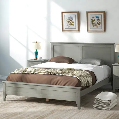 Letto moderno con piattaforma in legno massello