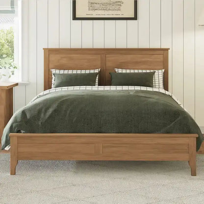 Letto moderno con piattaforma in legno massello