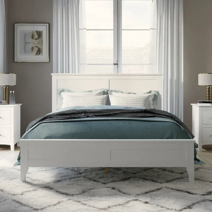 Letto moderno con piattaforma in legno massello