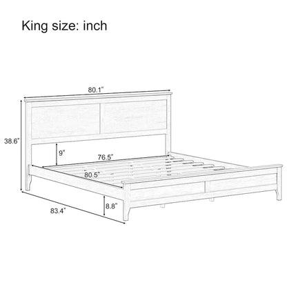 Letto moderno con piattaforma in legno massello