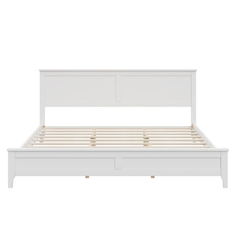 Letto moderno con piattaforma in legno massello