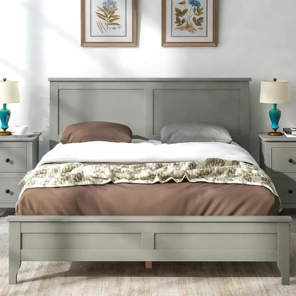 Letto moderno con piattaforma in legno massello