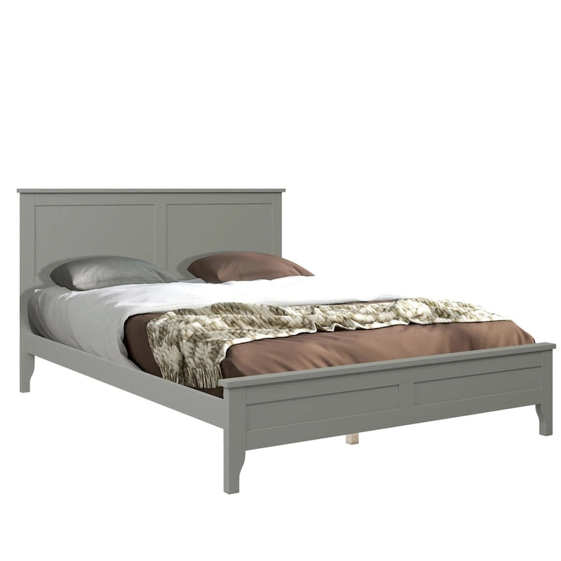 Letto moderno con piattaforma in legno massello