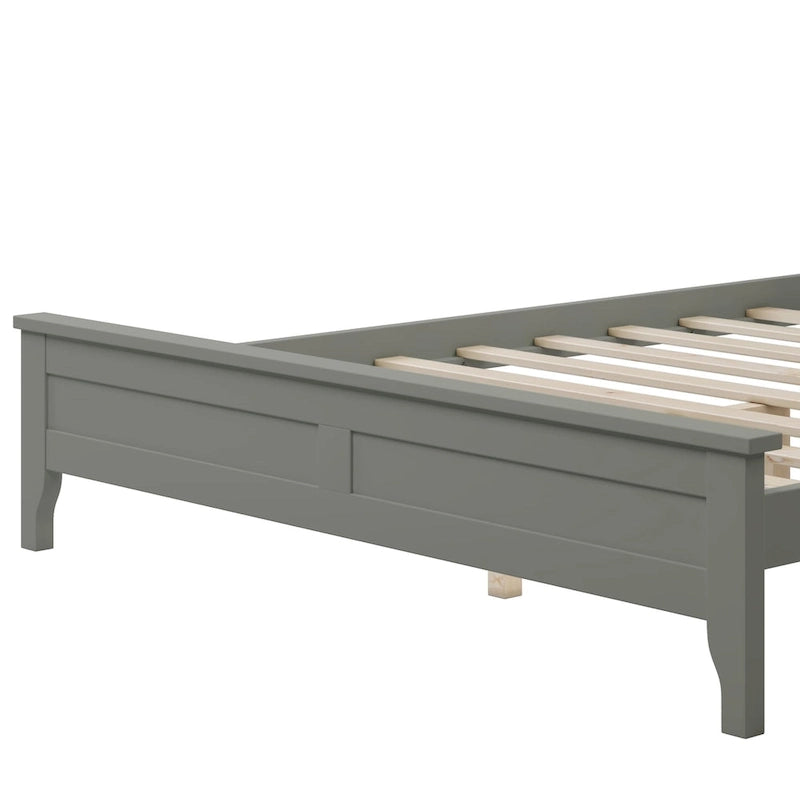 Letto moderno con piattaforma in legno massello