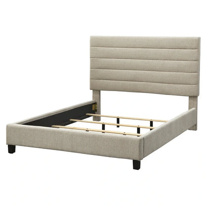 Letto matrimoniale imbottito con schienale a canale Lifestorey Raquel