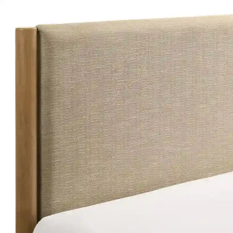 Letto a piattaforma Vichy di Roundhill Furniture, noce chiaro, matrimoniale