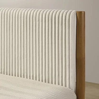 Letto a piattaforma Vichy di Roundhill Furniture, noce chiaro, matrimoniale