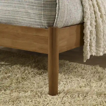 Letto a piattaforma Vichy di Roundhill Furniture, noce chiaro, matrimoniale