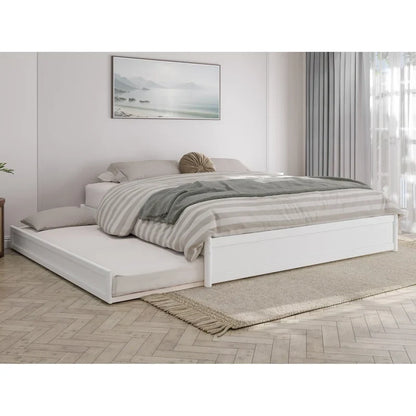 Letto a piattaforma Barcelona Panel con rotelle Twin XL