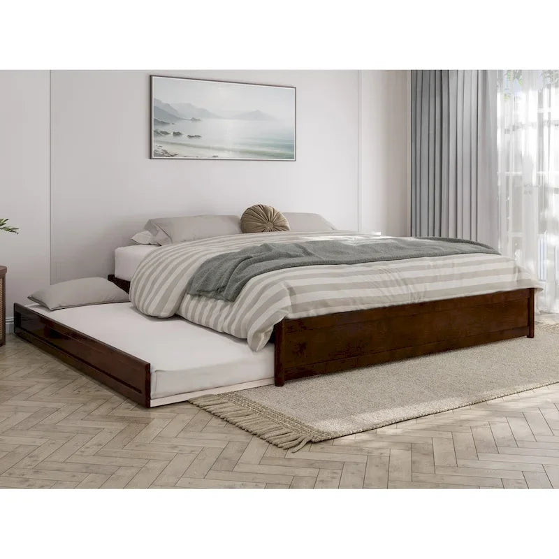 Letto a piattaforma Barcelona Panel con rotelle Twin XL