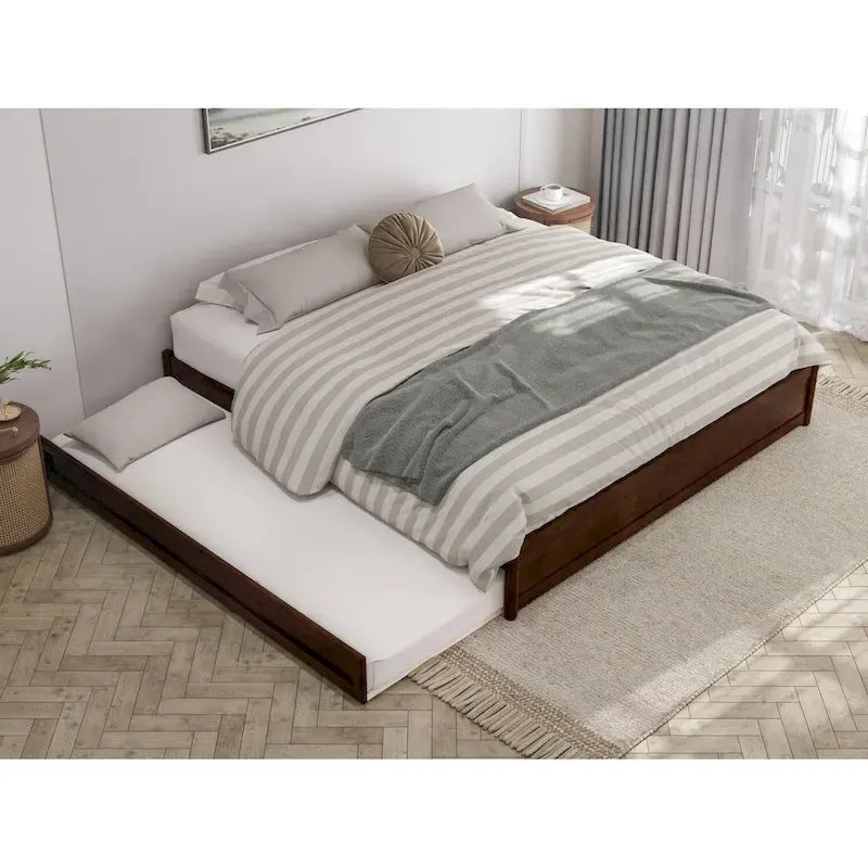 Letto a piattaforma Barcelona Panel con rotelle Twin XL