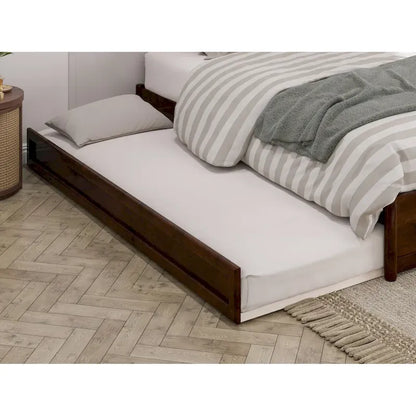 Letto a piattaforma Barcelona Panel con rotelle Twin XL