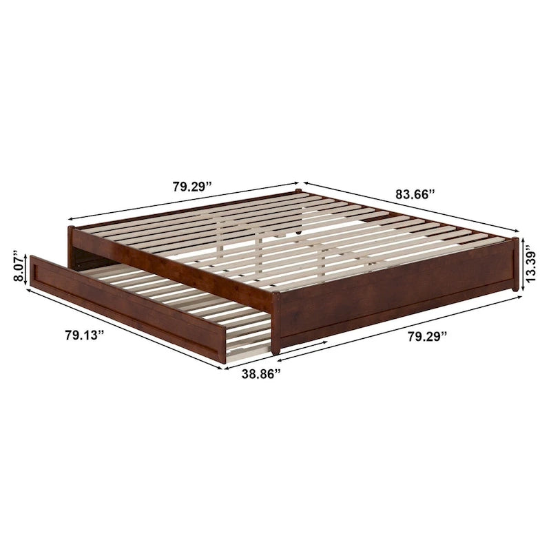 Letto a piattaforma Barcelona Panel con rotelle Twin XL