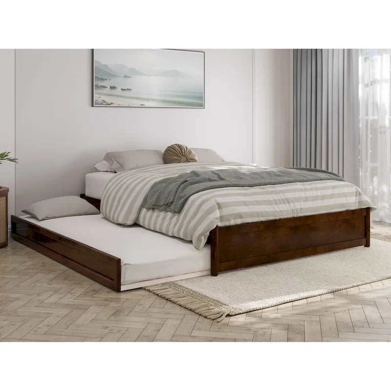 Letto a piattaforma Barcelona Panel con rotelle Twin XL