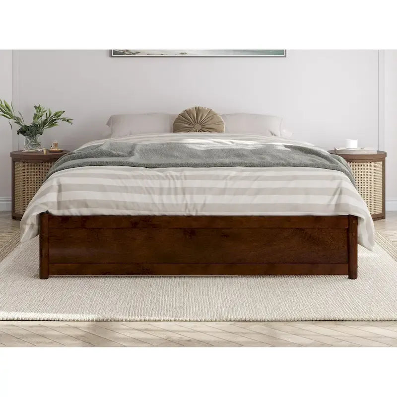 Letto a piattaforma Barcelona Panel con rotelle Twin XL