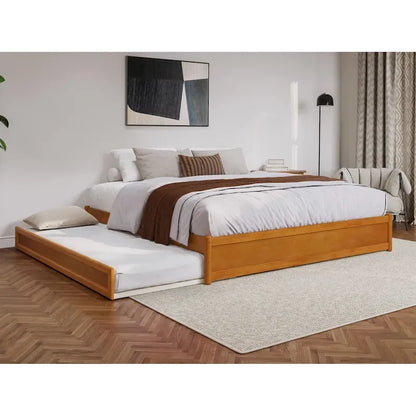 Letto a piattaforma Barcelona Panel con rotelle Twin XL