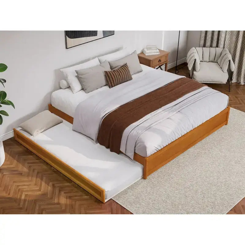 Letto a piattaforma Barcelona Panel con rotelle Twin XL