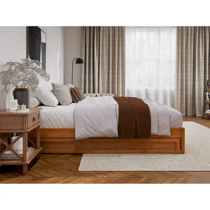 Letto a piattaforma Barcelona Panel con rotelle Twin XL