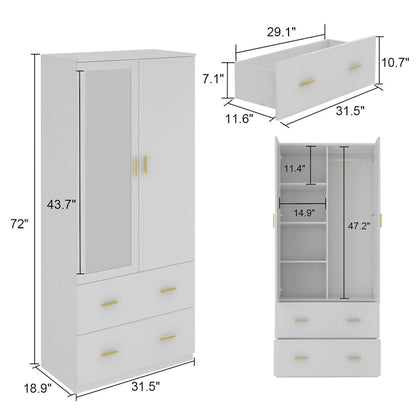 Armadio guardaroba in legno moderno e minimalista indipendente per camera da letto