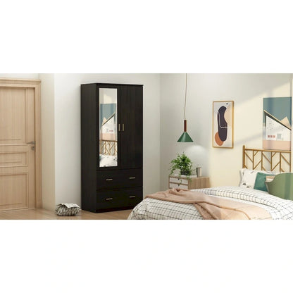 Armadio guardaroba in legno moderno e minimalista indipendente per camera da letto