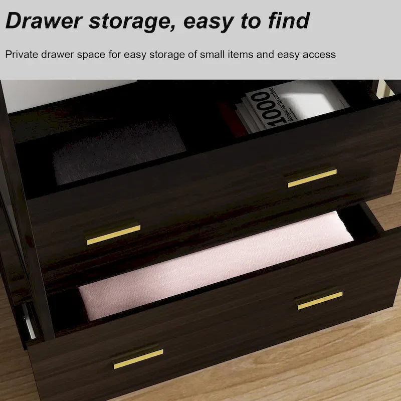 Armadio guardaroba in legno moderno e minimalista indipendente per camera da letto