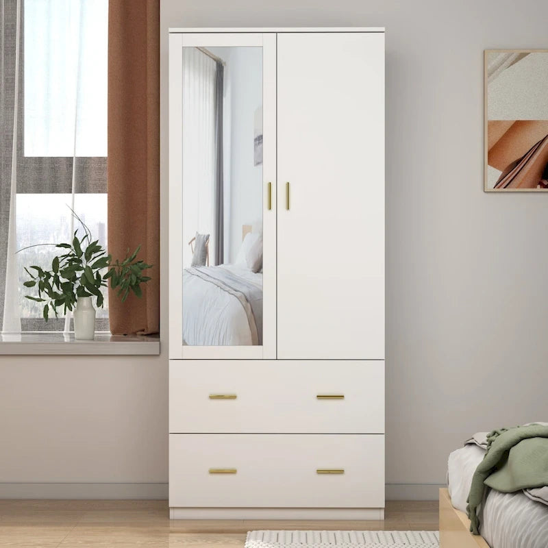 Armadio guardaroba in legno moderno e minimalista indipendente per camera da letto