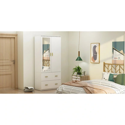 Armadio guardaroba in legno moderno e minimalista indipendente per camera da letto