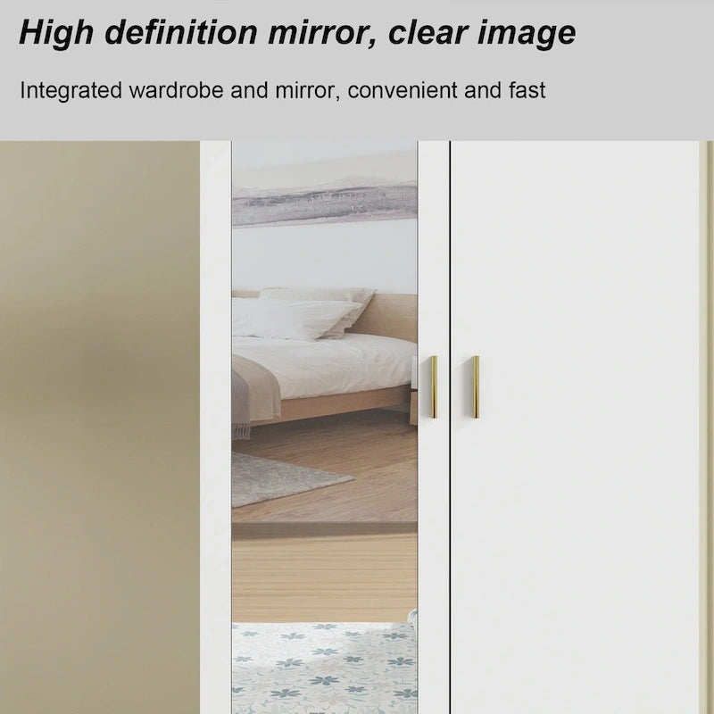 Armadio guardaroba in legno moderno e minimalista indipendente per camera da letto