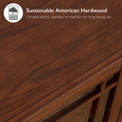 Mobile TV angolare a quattro ante in legno massello di rovere Mission di Leick Home