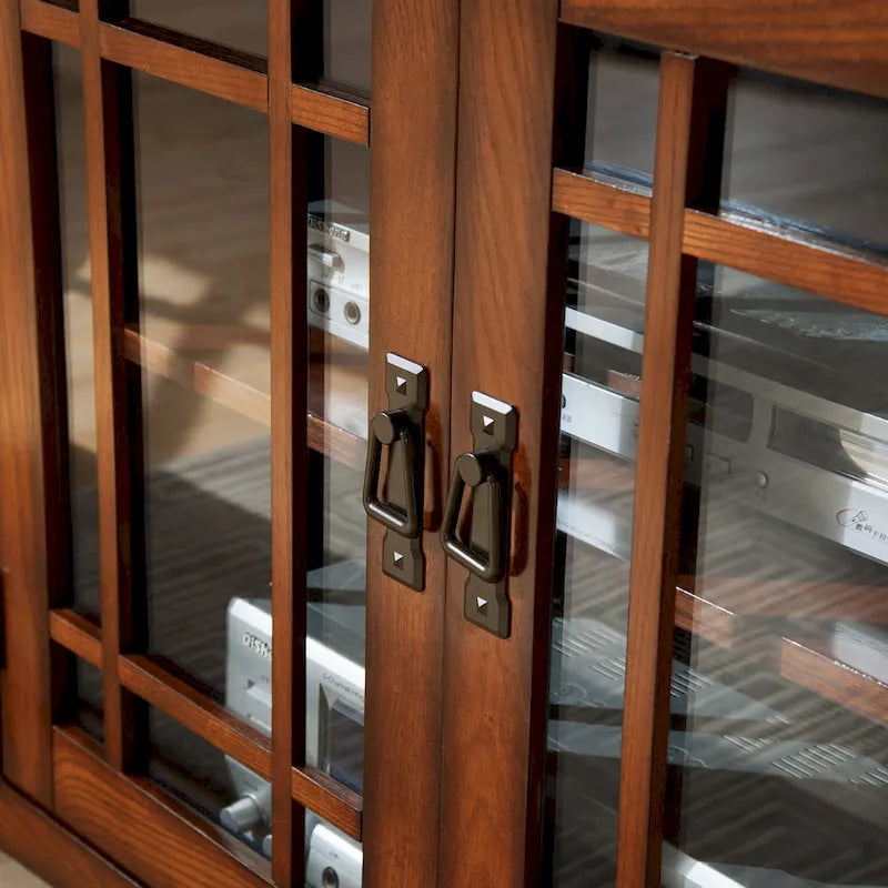 Mobile TV angolare a quattro ante in legno massello di rovere Mission di Leick Home