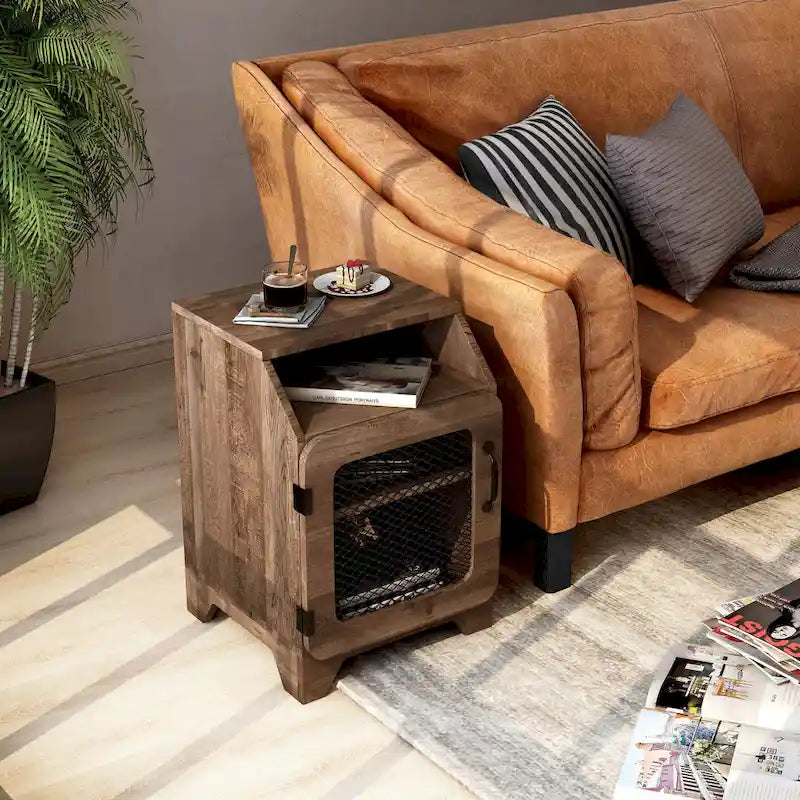 Tavolino DH BASIC in rovere rustico da 16 pollici con 3 ripiani di Denhour