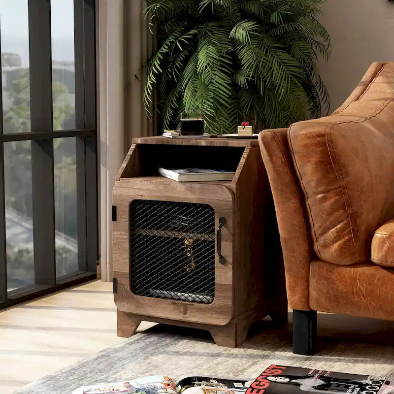 Tavolino DH BASIC in rovere rustico da 16 pollici con 3 ripiani di Denhour