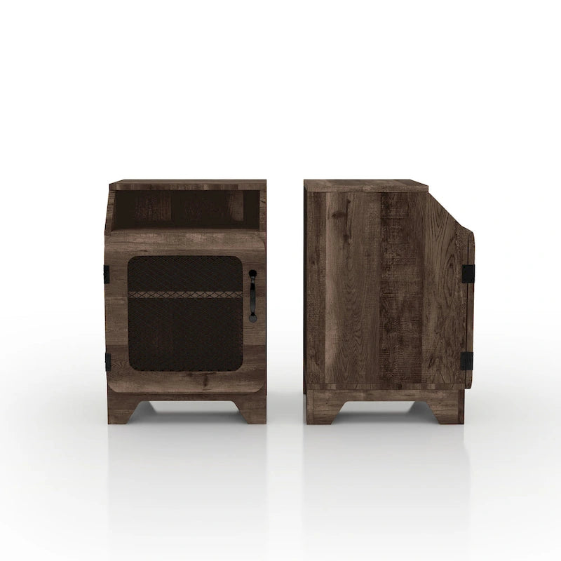 Tavolino DH BASIC in rovere rustico da 16 pollici con 3 ripiani di Denhour