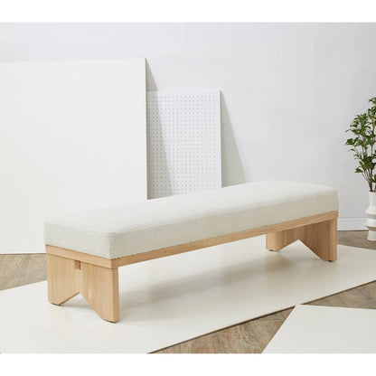 SAFAVIEH Couture Boris Mid-Century Modern Bench - 62.4 In. W x 19.7 In. D x 16.5 In. H - 62Wx20Dx17H