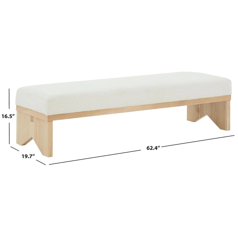 Panca moderna di metà secolo SAFAVIEH Couture Boris - 62,4 pollici di larghezza x 19,7 pollici di profondità x 16,5 pollici di altezza - 62 pollici di larghezza x 20 pollici di profondità x 17 pollici di altezza