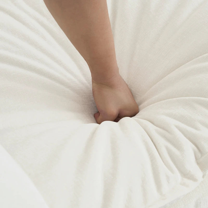 Set di 2 poltrone con braccioli, poltrone imbottite in ciniglia di alta qualità, sedie da soggiorno con cuscino, bianche