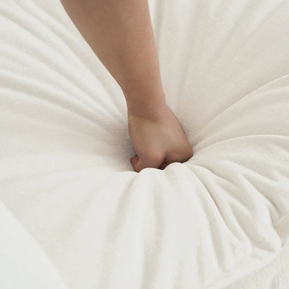 Set di 2 poltrone con braccioli, poltrone imbottite in ciniglia di alta qualità, sedie da soggiorno con cuscino, bianche