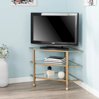SEI Furniture Jensen Metal Corner Media TV Stand for TV's up to 33.25  