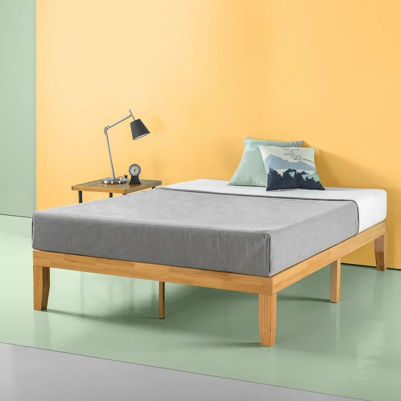Priage by Zinus 14-inch Natural Solid Wood Platform Bed