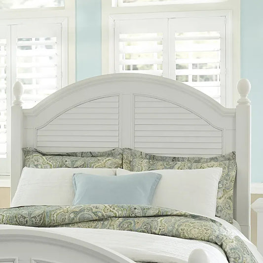 Summer House I Oyster White King Poster Headboard