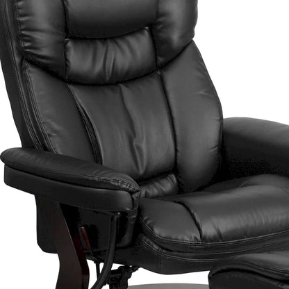 Poltrona reclinabile multiposizione contemporanea e pouf curvo con base girevole