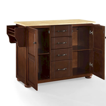 Isola da cucina con piano in legno naturale Crosley Eleanor - 18 dx 51,5 wx 35,25 h