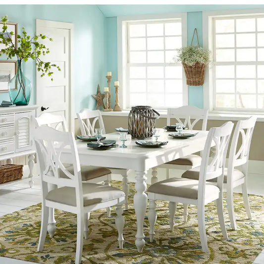 Summer House Oyster White 7 Piece Rectangular Table Set