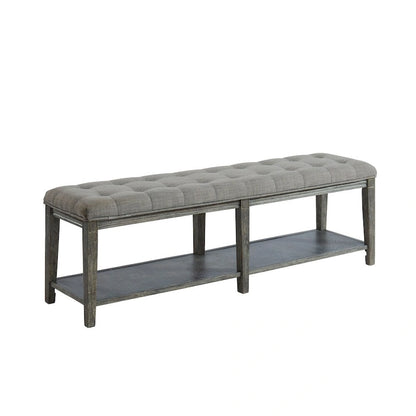 Panca da ingresso con contenitore in lino rustico Beavers Point di The Gray Barn