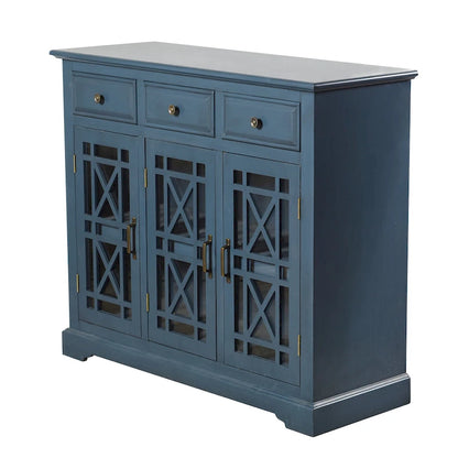 Credenza StyleCraft Archer Ridge blu navy con 3 cassetti e 2 ante