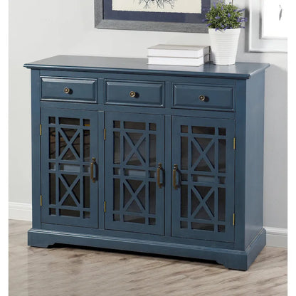 Credenza StyleCraft Archer Ridge blu navy con 3 cassetti e 2 ante