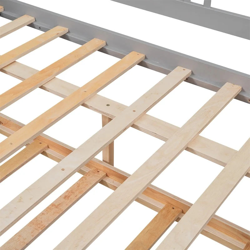 Letto matrimoniale Merax in legno con rotelle per due persone