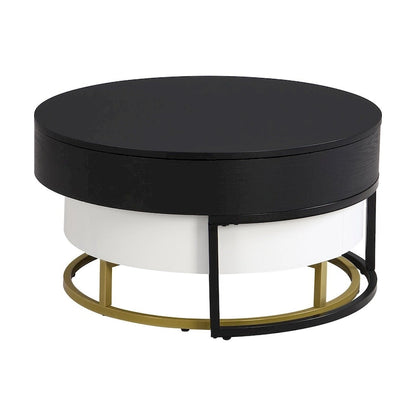 Tavolini da caffè Merax Modern Round Lift-top impilabili con 2 cassetti